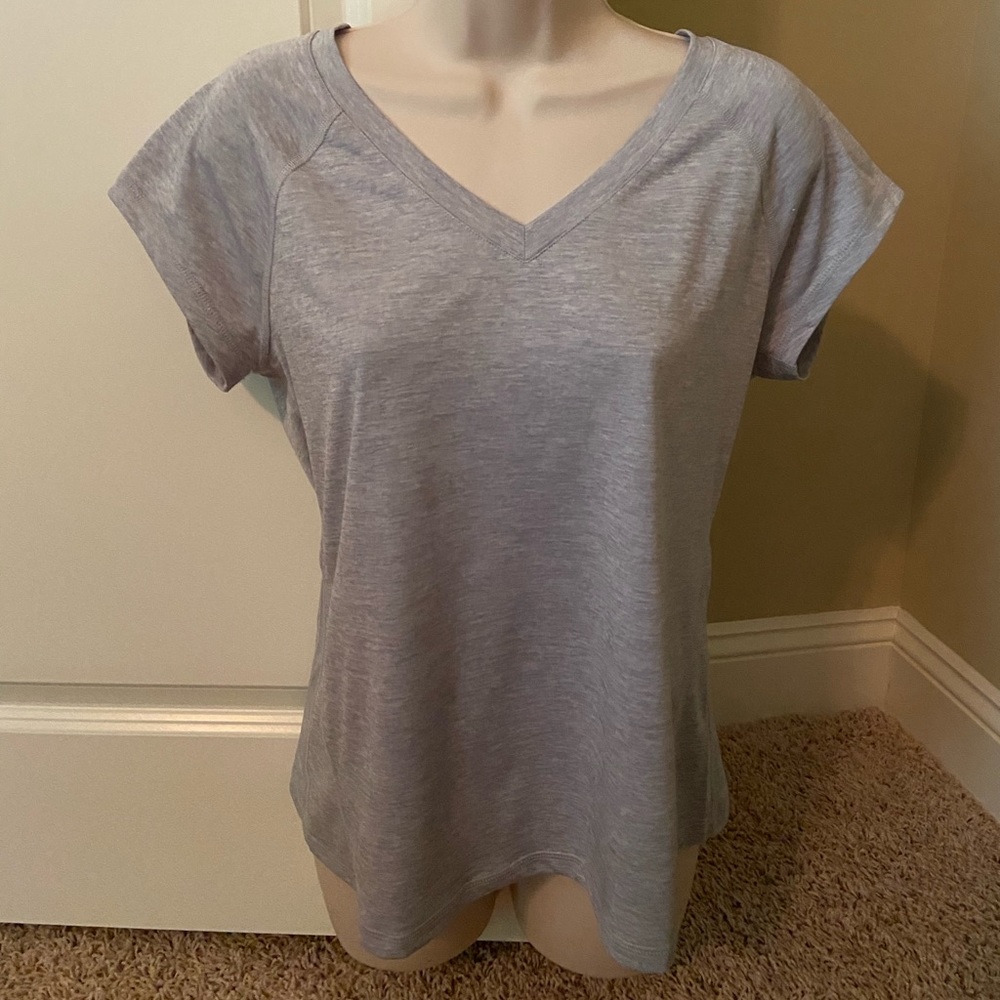 Light Grey Fitted Athletic Top
